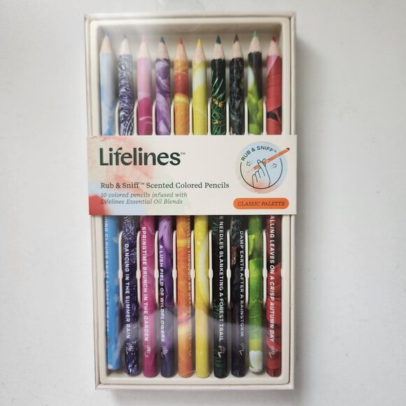 Lifelines Rub & Sniff Scented Colored Pencils 10 Pk Classic Essential Oil Blends - Picture 1 of 5